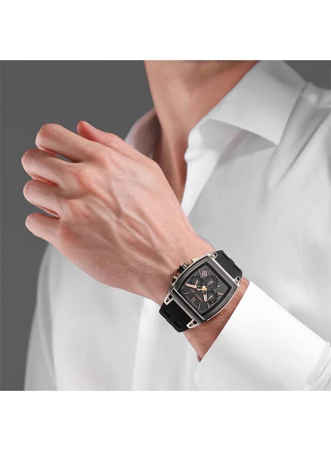 CERRUTI 1881 black Men's Belluno Black Dial Silicone Strap Chronograph Watch for Men, 41.5mm for Men | Best Price UAE